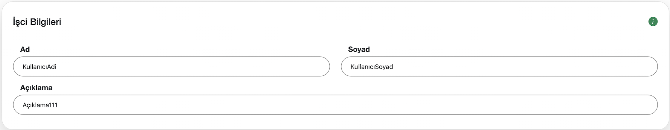 İhbar tazminatı işçi bilgileri ekranı