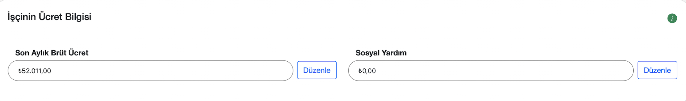İhbar tazminatı ücret bilgileri ekranı